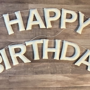 Happy Birthday Banner, Felt Birthday Banner, Party Decor, Handmade Felt Birthday Garland