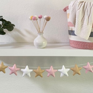 Felt Star Baby Garland, Baby Room Decor, Wall Decor, Nursery Garland, Nursery Decor