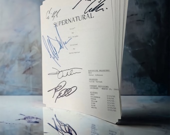 Supernatural Signed Script - Pilot - Misha Collins, Jensen Ackles, Jared Padalecki, Eric Kripke, Jeffrey Dean Morgan
