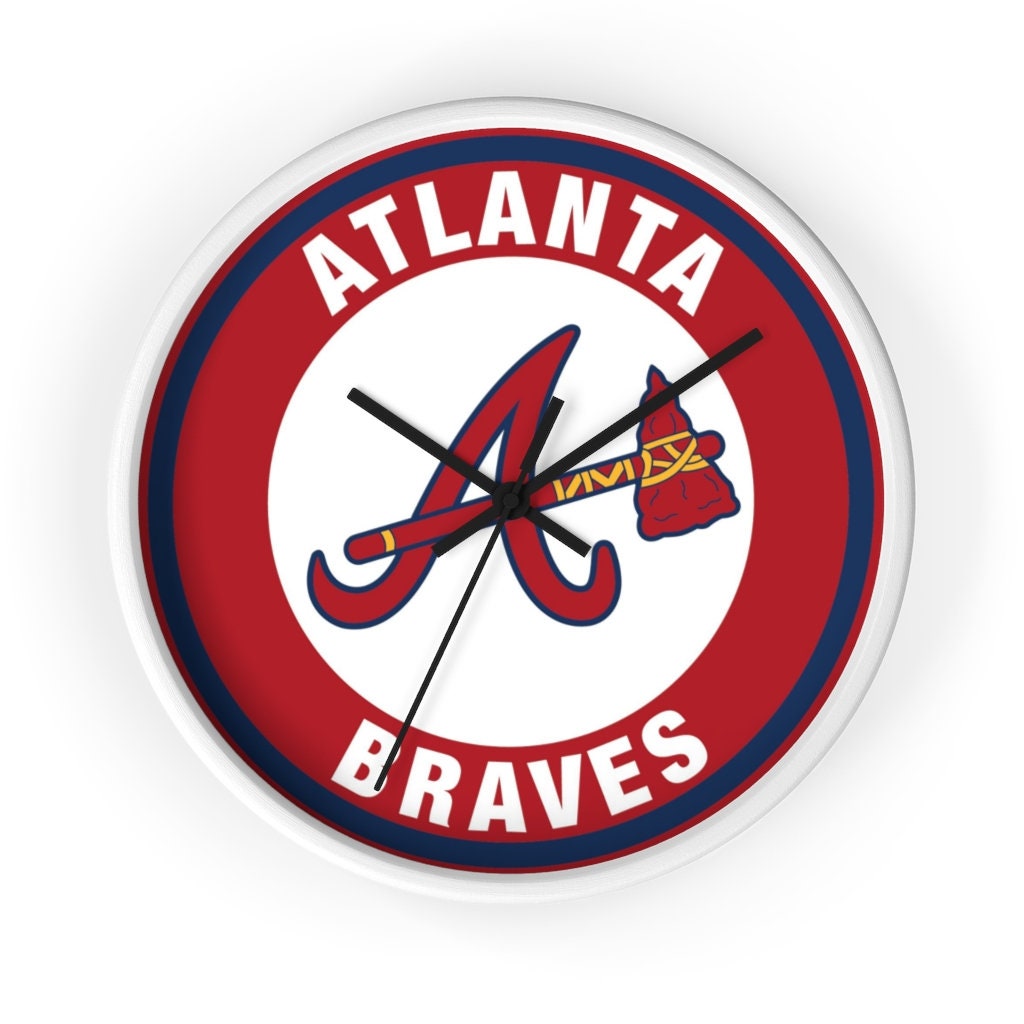 Atlanta Braves Baseball team themed wall clock for him for Etsy