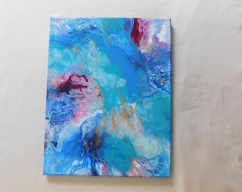 Azure Dreamscape - Original Dynamic Abstract Fluid Art Painting