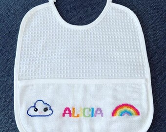 Point De Croix Bavoir Etsy