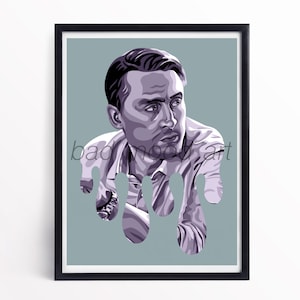 Succession Digital Art Print - Roman Roy - Kieran Culkin - Abstract - Monochrome