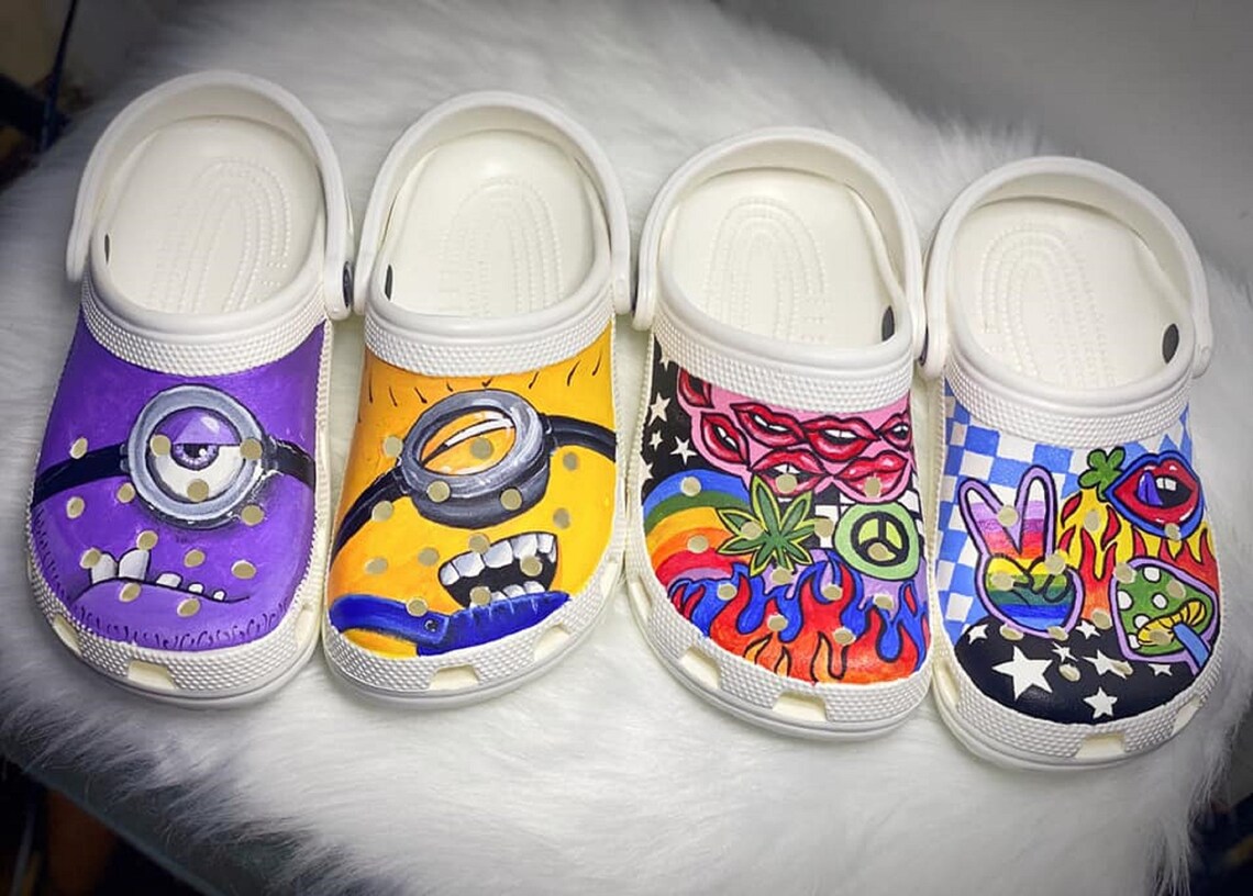 Painting Croc Shoes For Women Men Handmade Crocs Shoes Etsy