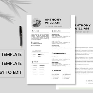 Lebenslauf Vorlage für Canva mit Anschreiben Professionelle Lebenslauf Vorlage, Canva Modern Lebenslauf Vorlage Canva, Professional Modern Resume