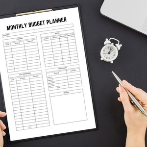 Printable Monthly Budget Planner Monthly Bills Tracker, US Letter, A4, Instant Download , Personal Budget Business Budget Planner Happy