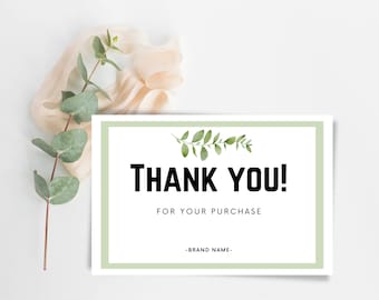 Editable Thank You Card Template, Thank You Card Printable, Thank you Card, Floral Thank You, Edit with Canva FREE