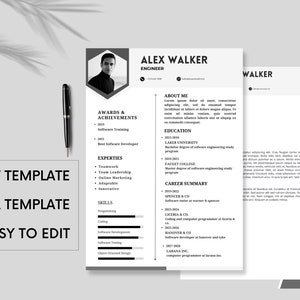 Lebenslauf Vorlage für Canva mit Anschreiben Professionelle Lebenslauf Vorlage, Canva Modern Lebenslauf Vorlage Canva, Professional Modern Resume