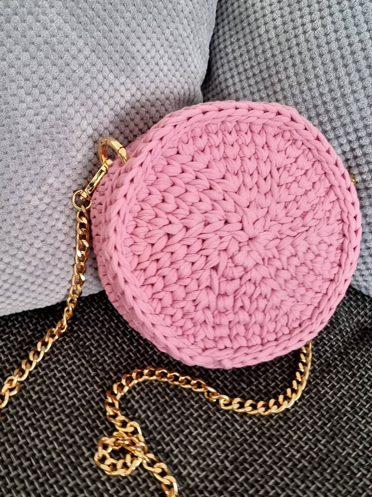 Pink Crochet Bag Etsy