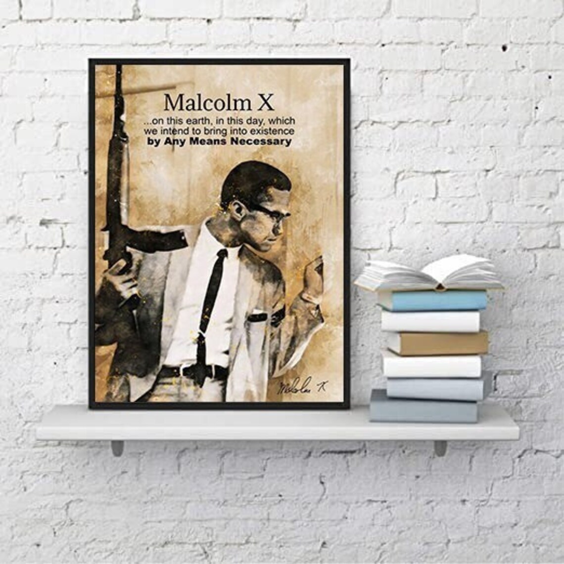 Malcolm X With Gun Quotes Poster Motivational Poster Etsy