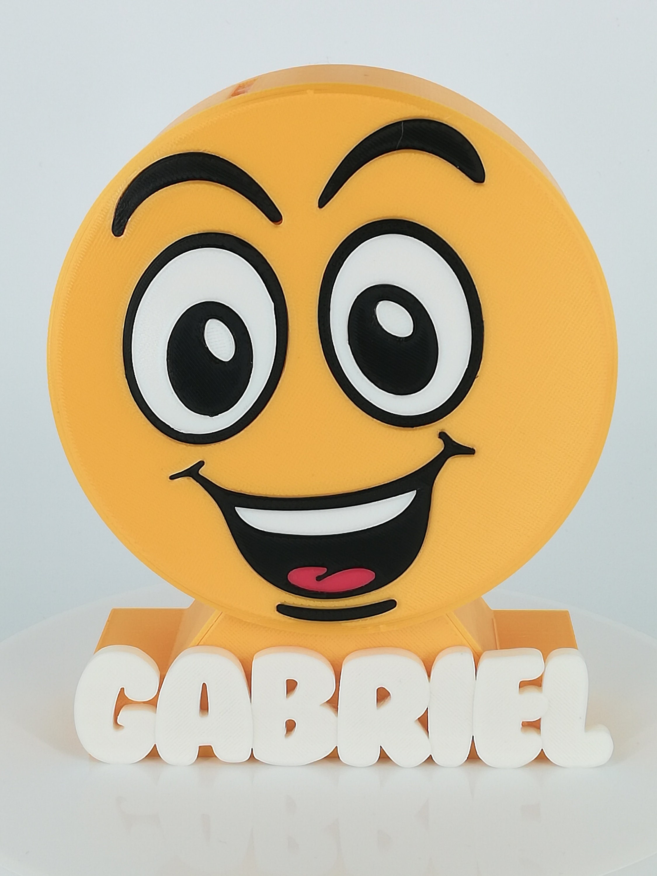 Tirelire Enfant Couleur Orange ' Série Gabriel Personnalisée à Son Prénom Baptême Cadeau Anniversair