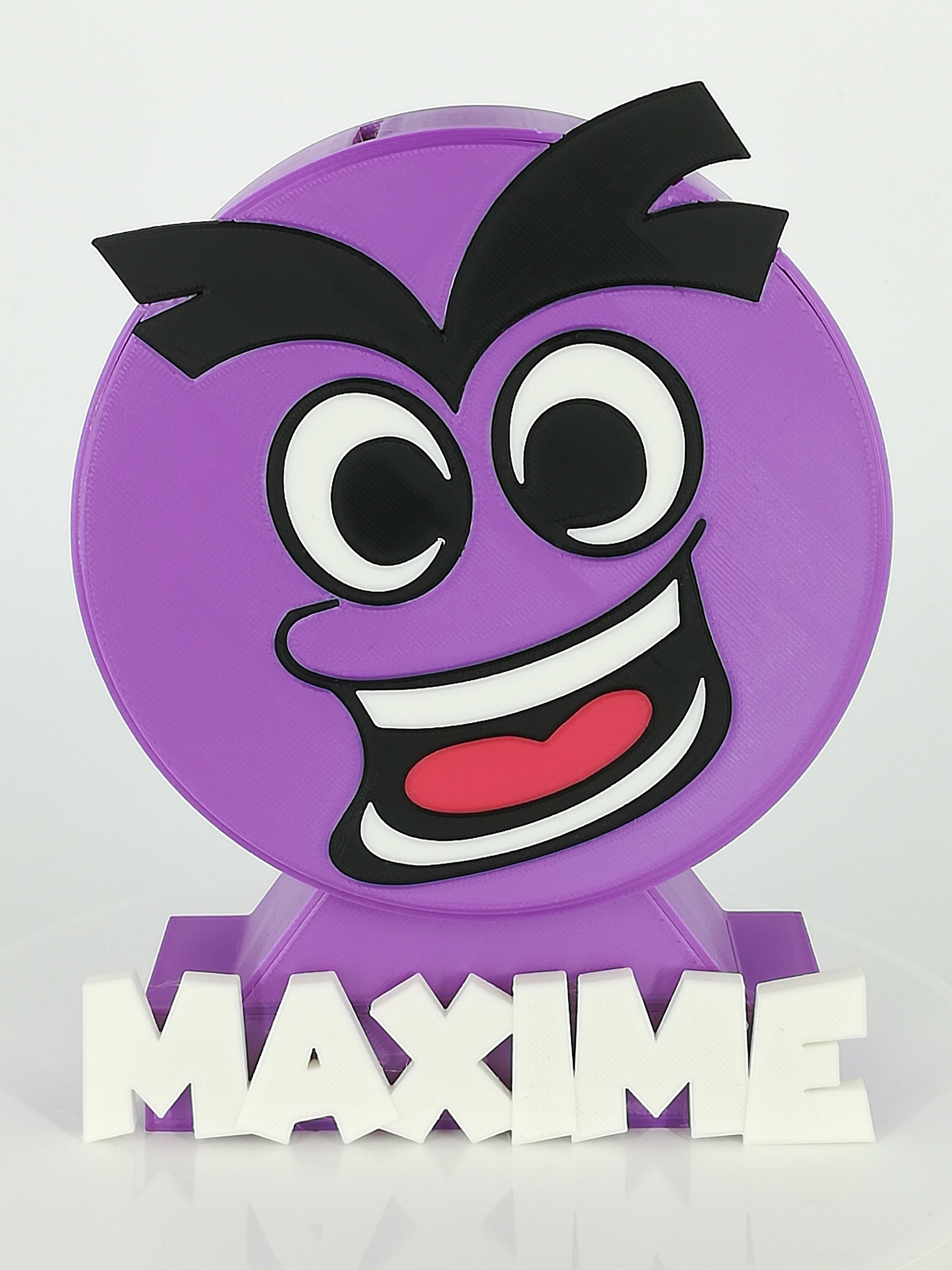 Tirelire Enfant Couleur Violet ' Série Maxime Personnalisée à Son Prénom Baptême Cadeau Anniversaire