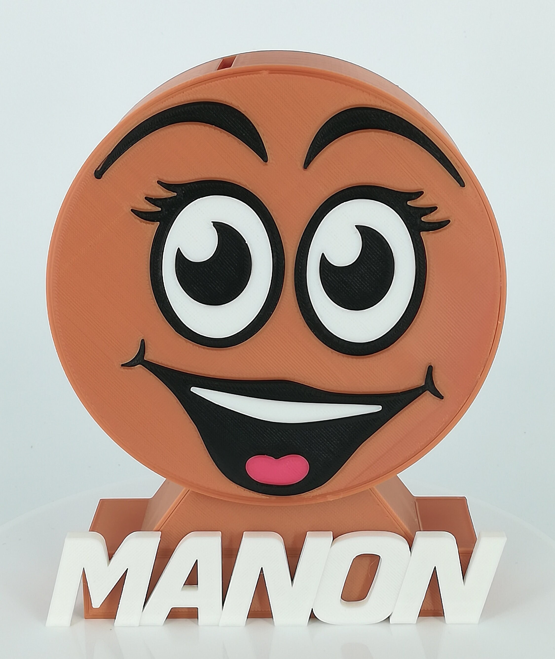 Tirelire Enfant Couleur Marron Clair ' Série Manon Personnalisée à Son Prénom Baptême Cadeau Anniver