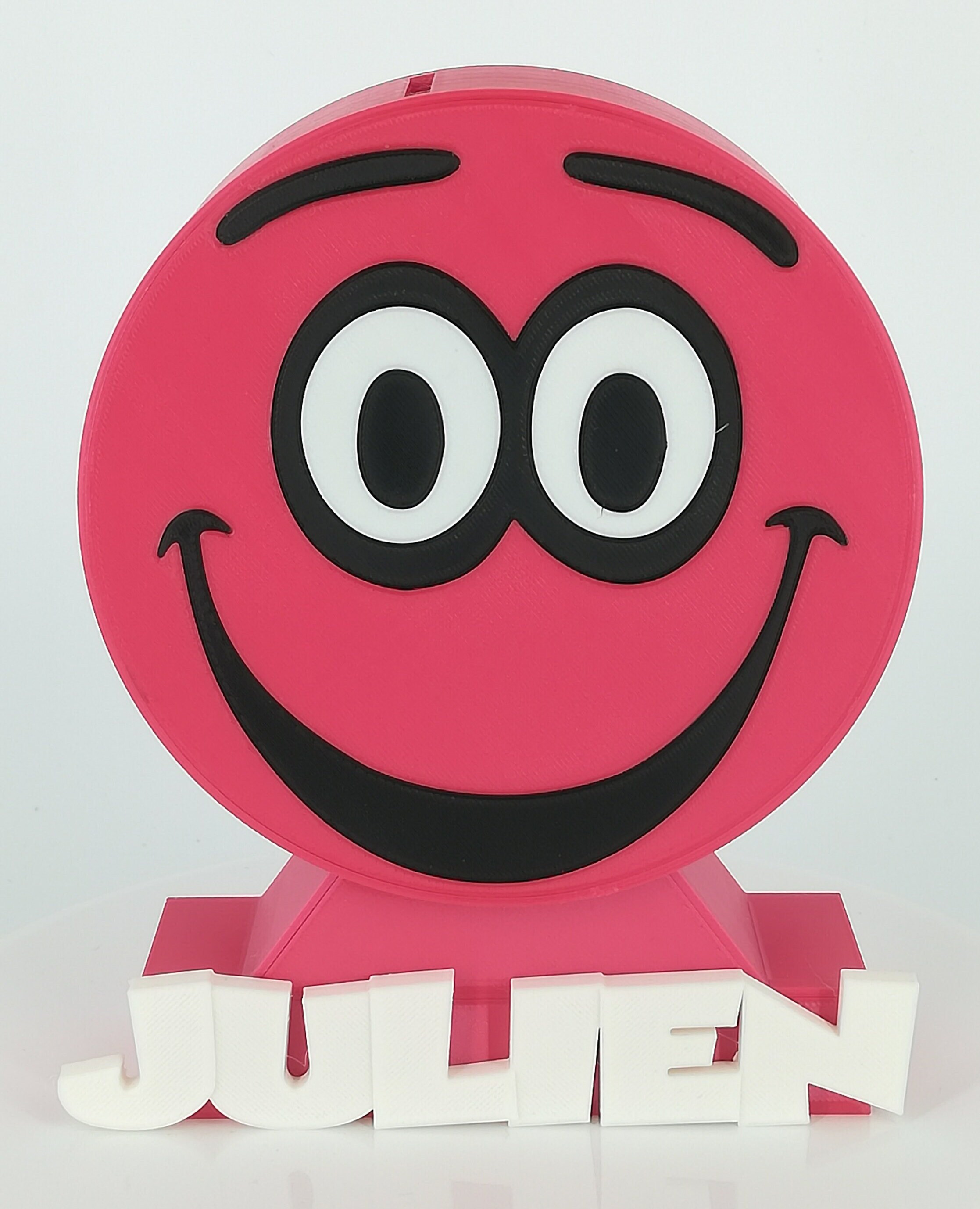 Tirelire Enfant Couleur Rouge ' Série Julien Personnalisée à Son Prénom Baptême Cadeau Anniversaire 