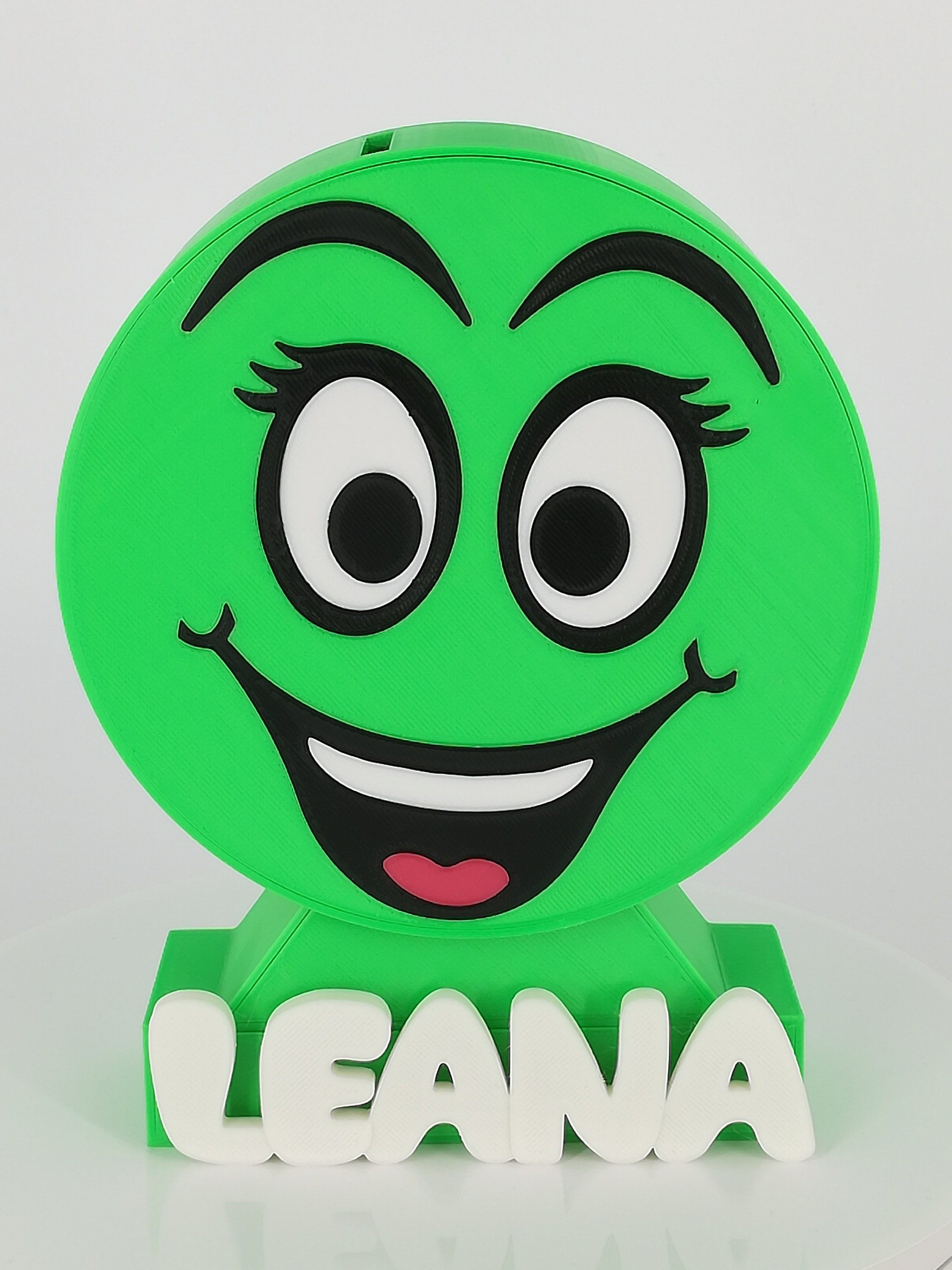 Tirelire Enfant Couleur Vert ' Série Léana Personnalisée à Son Prénom Baptême Cadeau Anniversaire Ti