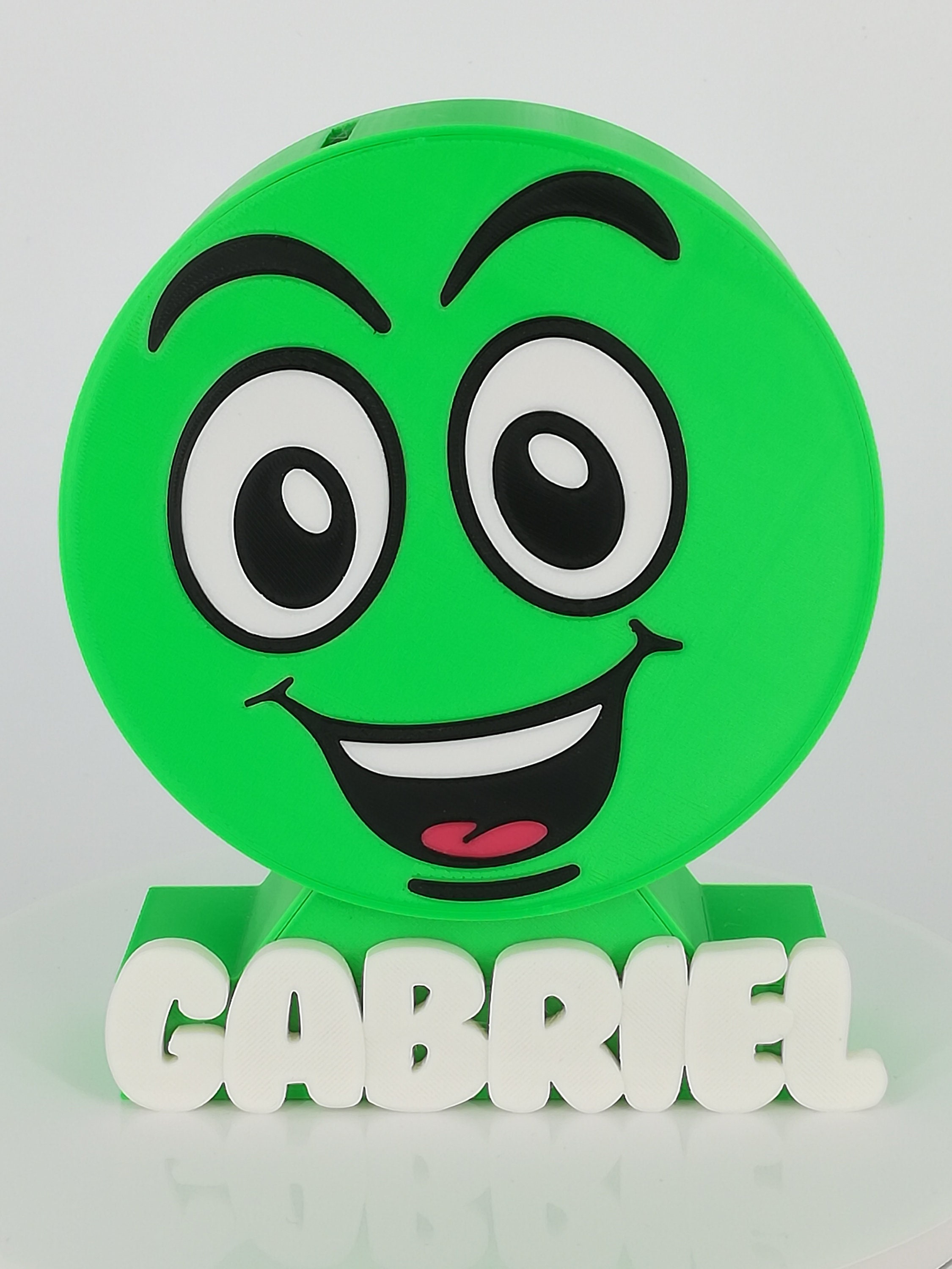 Tirelire Enfant Couleur Vert ' Série Gabriel Personnalisée à Son Prénom Baptême Cadeau Anniversaire 