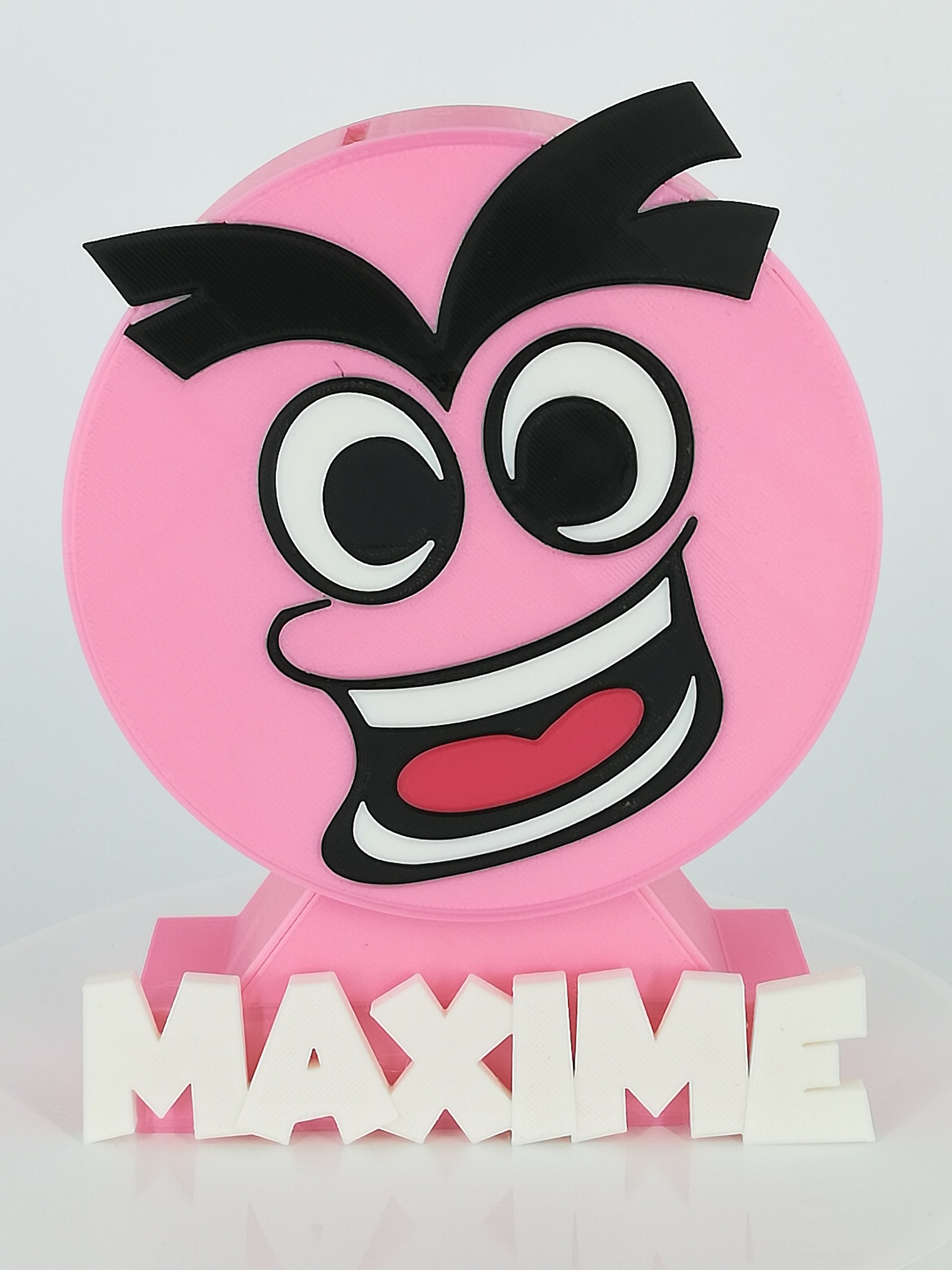 Tirelire Enfant Couleur Rose ' Série Maxime Personnalisée à Son Prénom Baptême Cadeau Anniversaire T