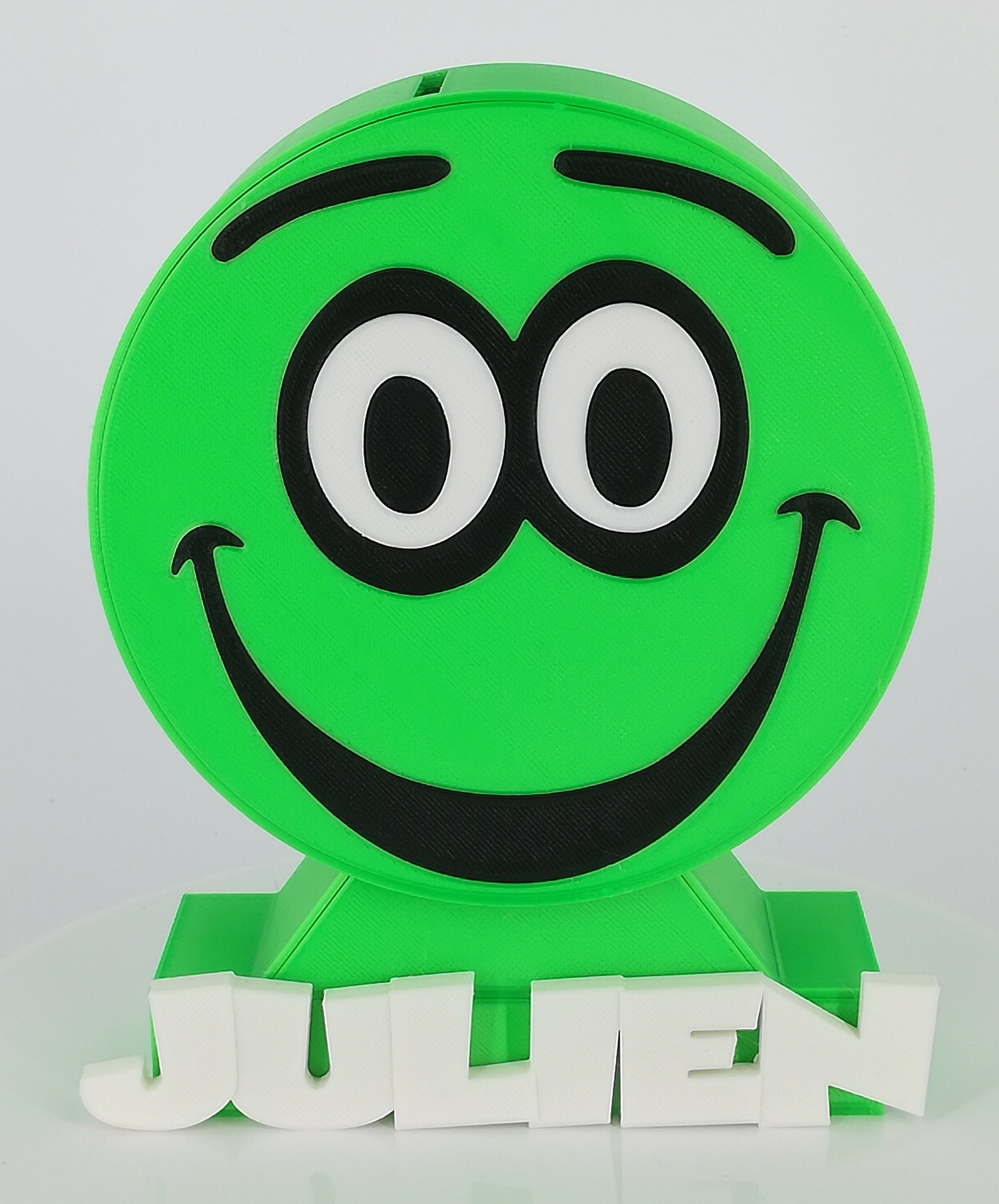 Tirelire Enfant Couleur Vert ' Série Julien Personnalisée à Son Prénom Baptême Cadeau Anniversaire T