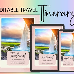 Digital Travel Itinerary Template Travel Itinerary Day-By-Day Travel Agent Templates Vacation Itinerary Digital Girls Trip Itinerary