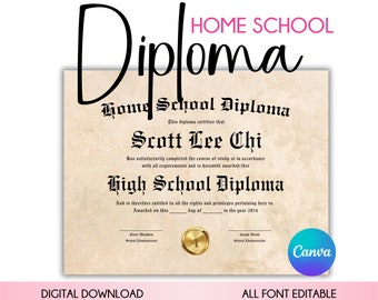 Home School Diploma Template Download Highschool Diploma High School Diploma Template PDF Homeschool Diploma Template With Gold Seal