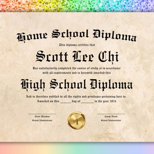 Home School Diploma Template Download Highschool Diploma High School Diploma Template PDF Homeschool Diploma Template With Gold Seal image 9