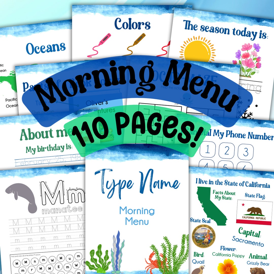 Morning Menu Morning Menu Homeschool Planner Homeschool Printables Morning Menu Morning Menu Homeschool Planner Homeschool Printables