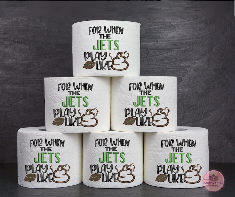 Funny Jets Football Gifts Bathroom Humor for When the Jets Play Like Poop Embroidered Toilet