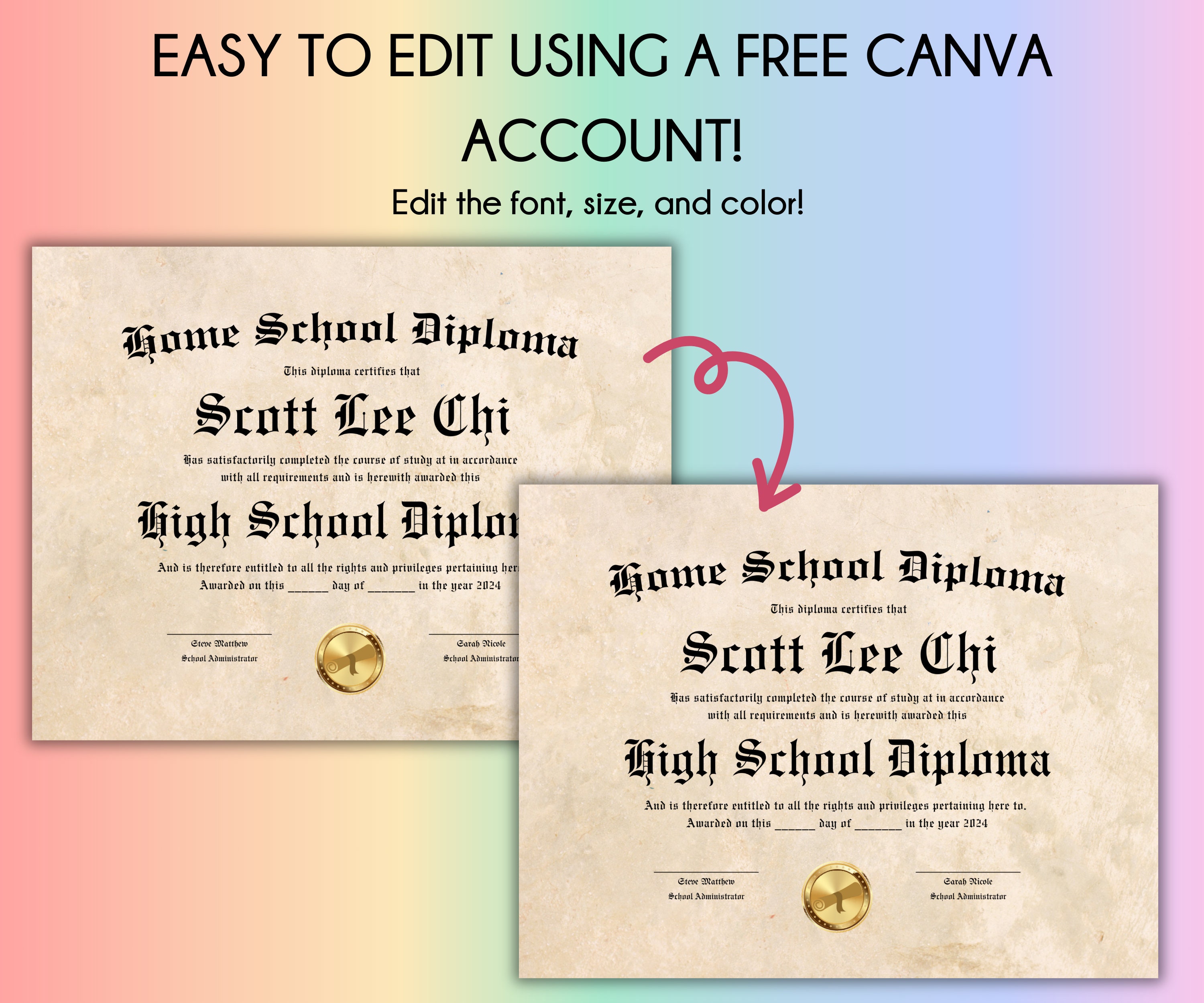 Home School Diploma Template Download Highschool Diploma High School ...