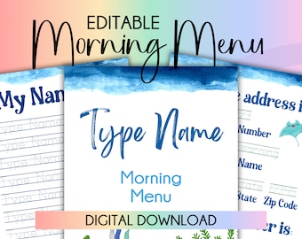 Morning Menu Homeschool Menu Alphabet Printable Homeschool Resources Kindergarten Prints Printable Homeschool Preschool Worksheets Preschool