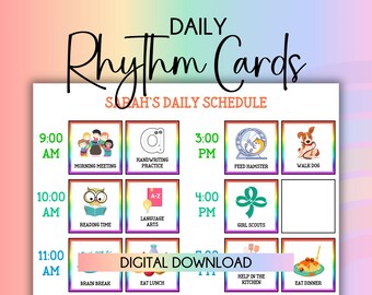 Kids Daily Schedule Template Printable Homeschool Daily Routine Kids ...