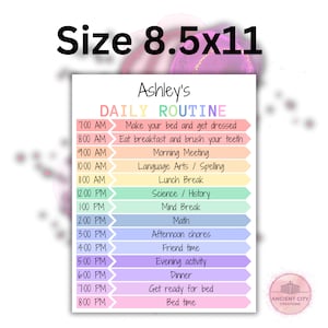 Kids Daily Schedule Template Printable Homeschool Daily Routine Kids ...