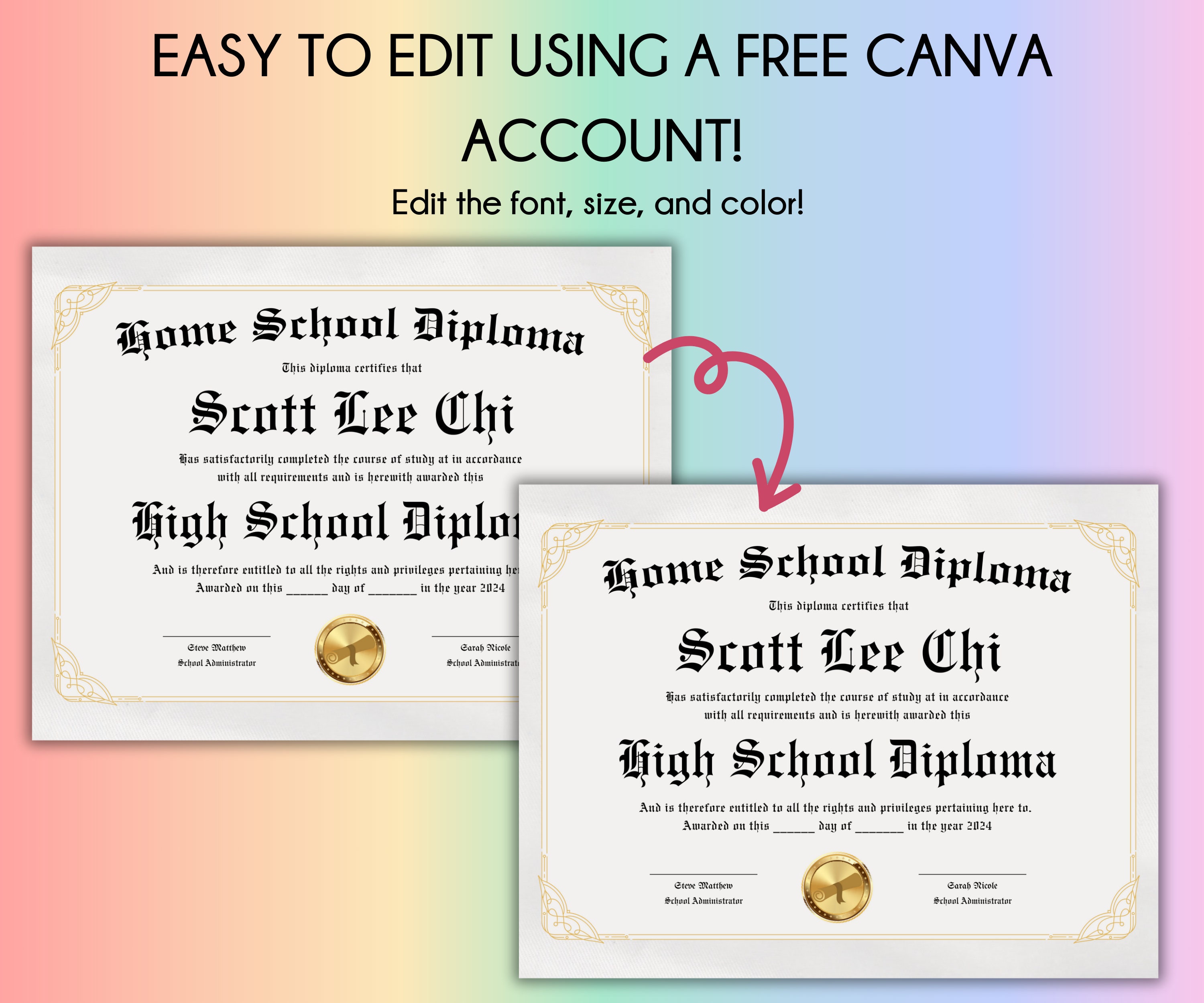 Home School Diploma Template Download Highschool Diploma High School