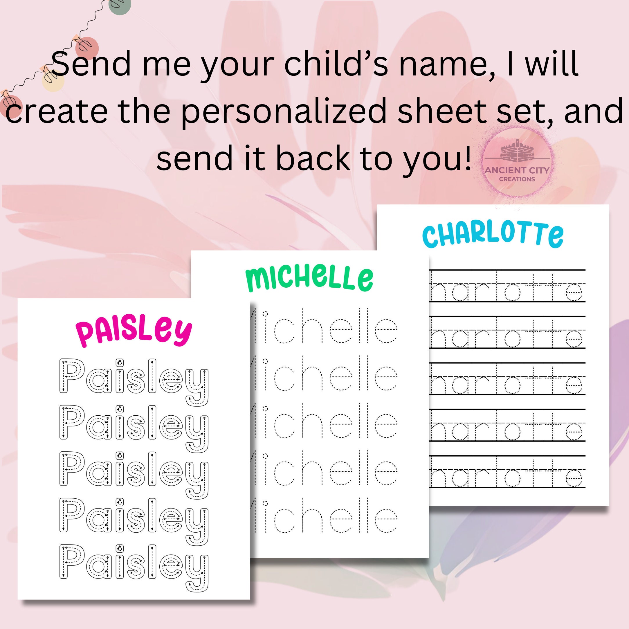 Name Tracing Sheets Name Tracing Worksheet Name Tracing Reusable Name