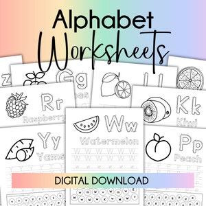 Hojas de trabajo de rastreo alfabético imprimibles Práctica de reconocimiento de letras minúsculas y mayúsculas Hojas de práctica de rastreo alfabético imprimibles
