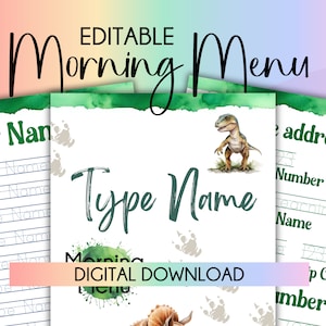 Feuilles d'exercices imprimables pour l'école à la maison pour préscolaire Menu du matin pour l'école maternelle Alphabet du menu pour l'école à la maison Ressources à imprimer pour l'école à la maison à imprimer pour la maternelle