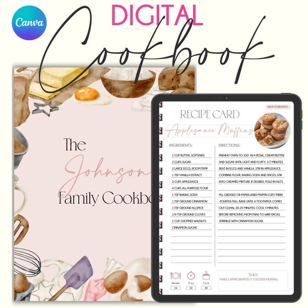 Digital Recipe Binder Blank Recipe Book Digital Cookbook Recipe Book Template Cookbook Template Recipe Cards Recipe Book Recipe Template