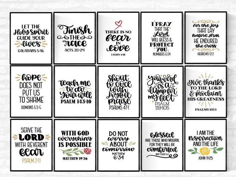 Bible Verses Wall Art Bible Quotes Wall Art Biblical Etsy