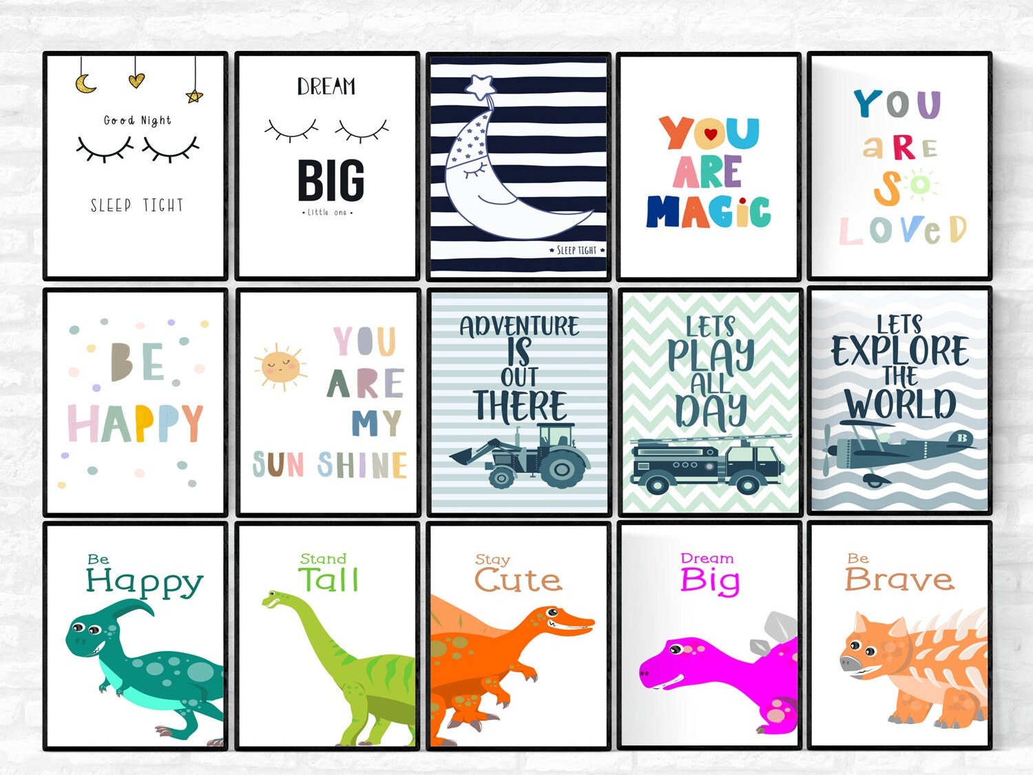 Nursery Printable DIY Wall Art Bundle Beautiful Kids Room Quotes Wall ...
