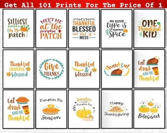 Thanksgiving Wall Decor, Funny Thanksgiving Signs, Thanksgiving Wall Art, Thanksgiving Signs Printable, Thanksgiving Wall Hanging Prints Set