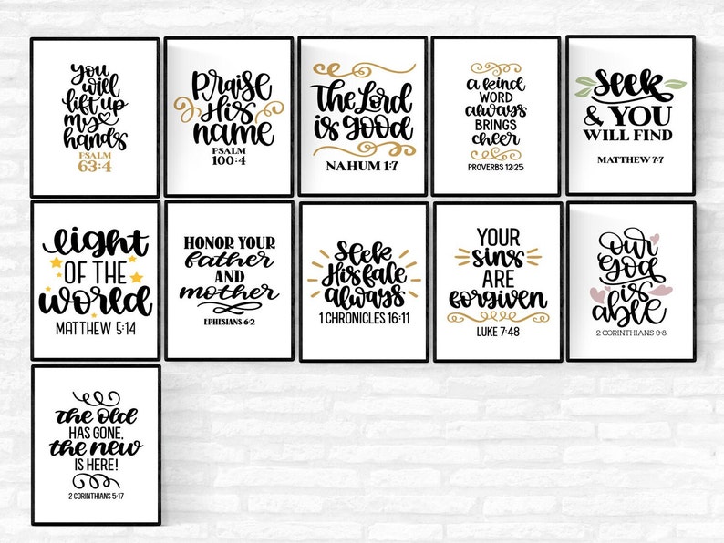 Bible Verses Wall Art Bible Quotes Wall Art Biblical Etsy