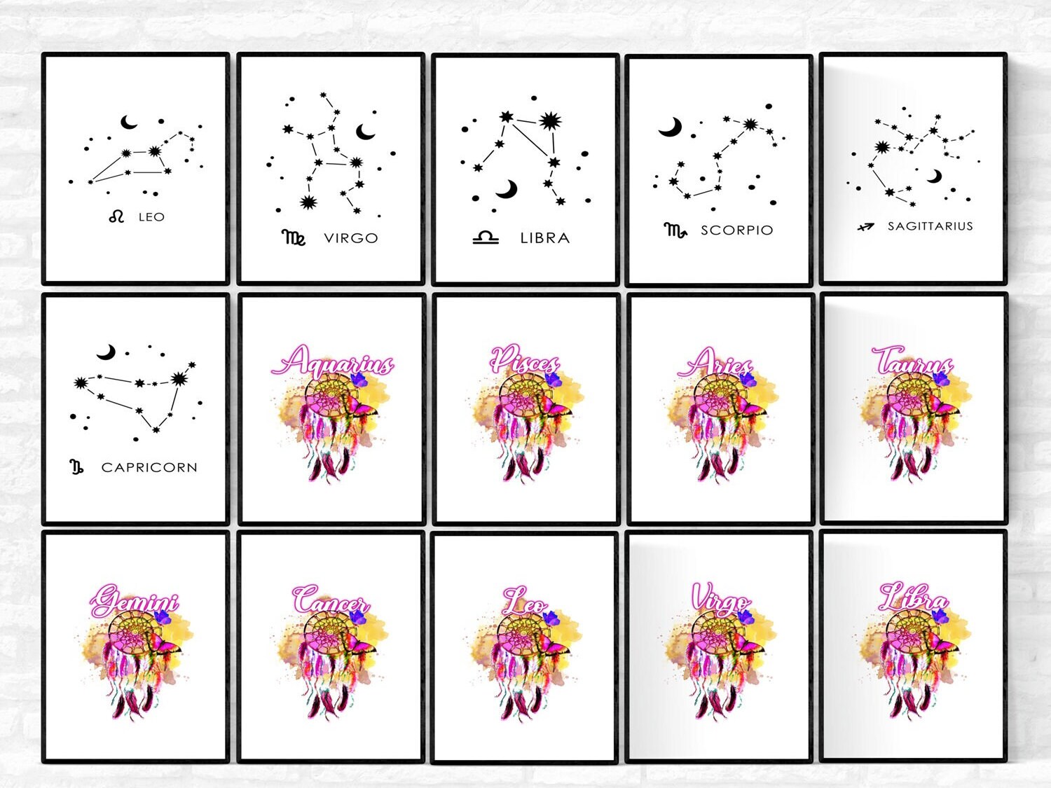 Zodiac Wall Decor, Zodiac Signs, Zodiac Wall Art, Zodiac Signs