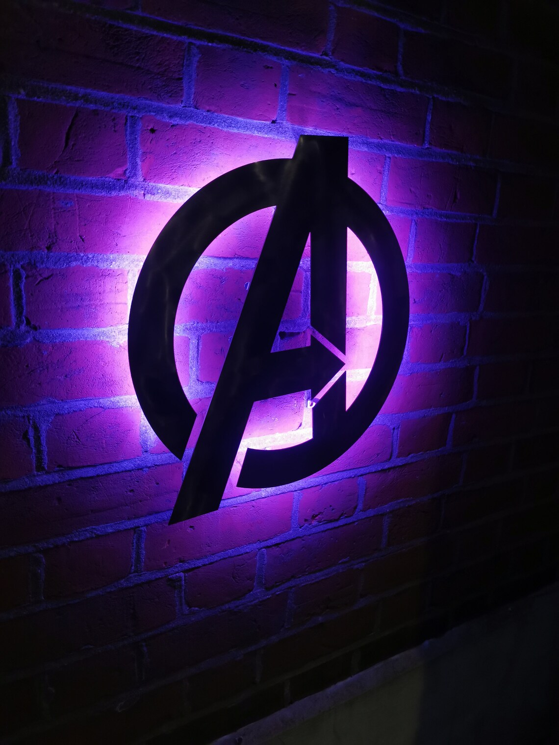 Avengers Style Light Metal Wall LED Light Night Light Marvel Etsy