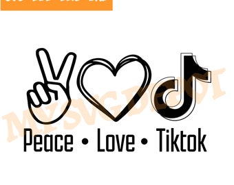 Download Peace Love Tik Tok Svg Etsy