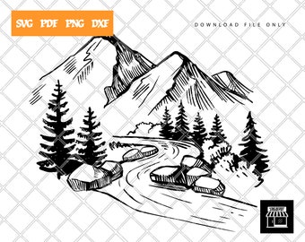 Free Free 200 Mountain River Svg SVG PNG EPS DXF File