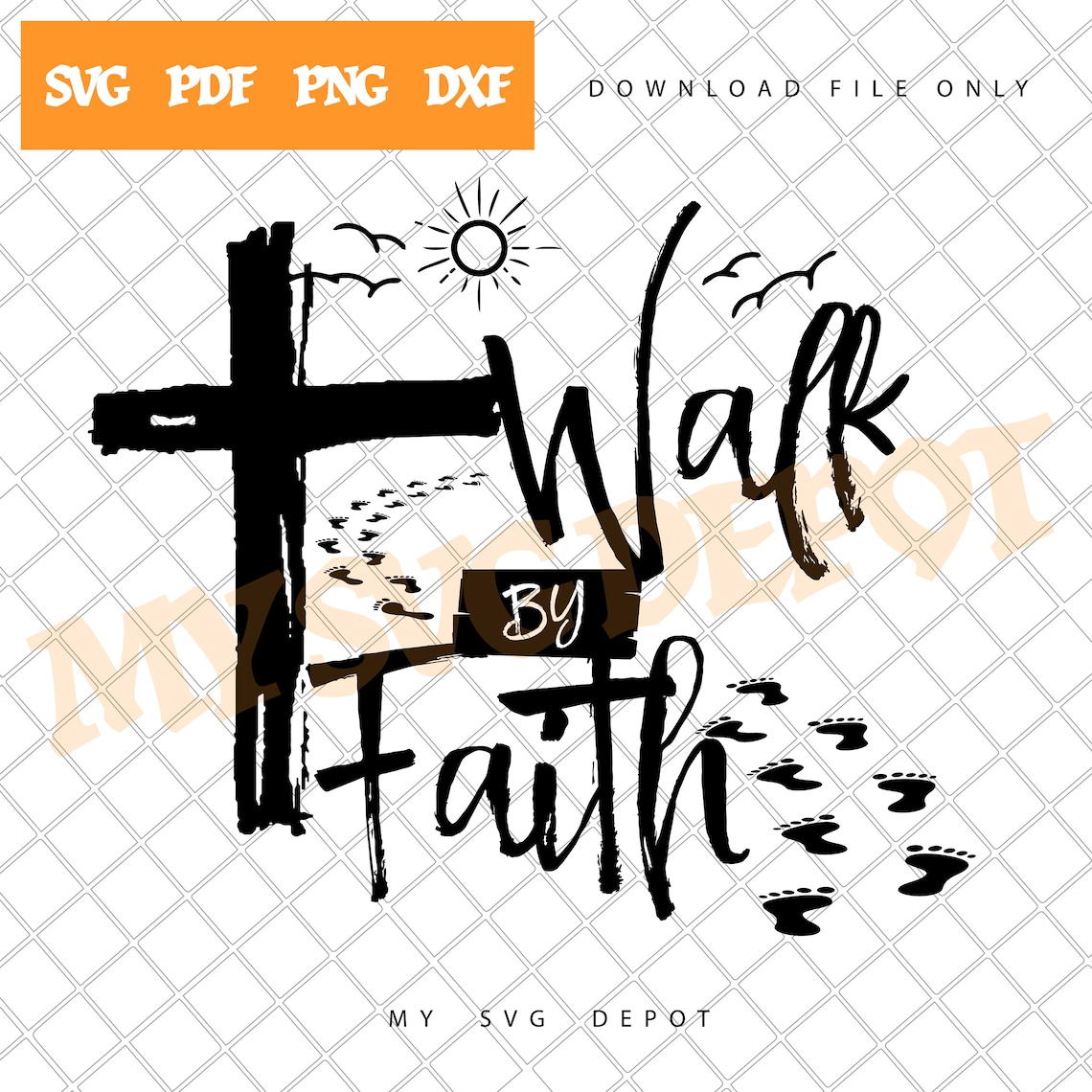 Walk by Faith SVG Christian svg FaithBased svg Bible Verse Etsy