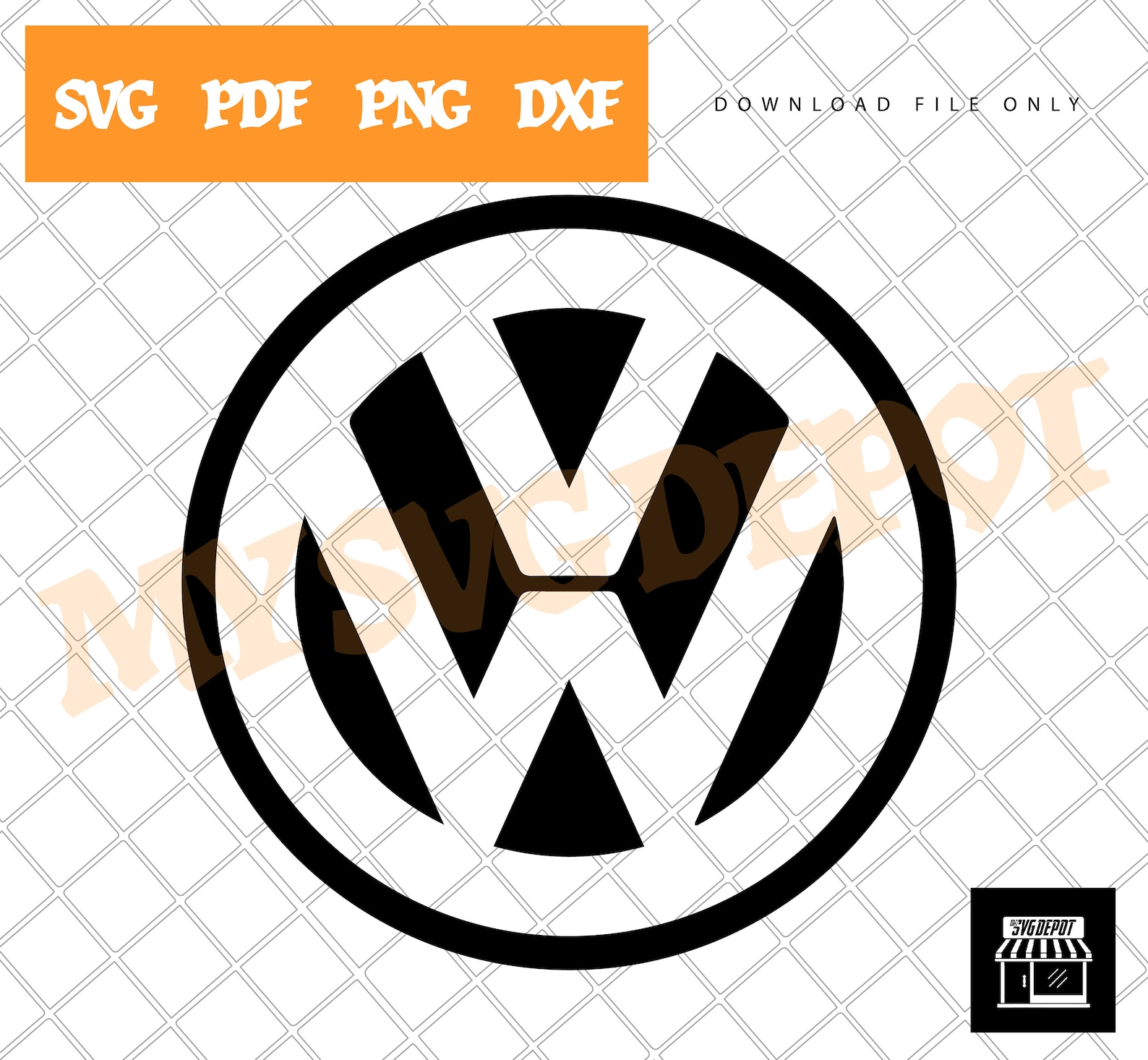 VW Volkswagen Emblem Logo SVG Cutting Files for the Etsy