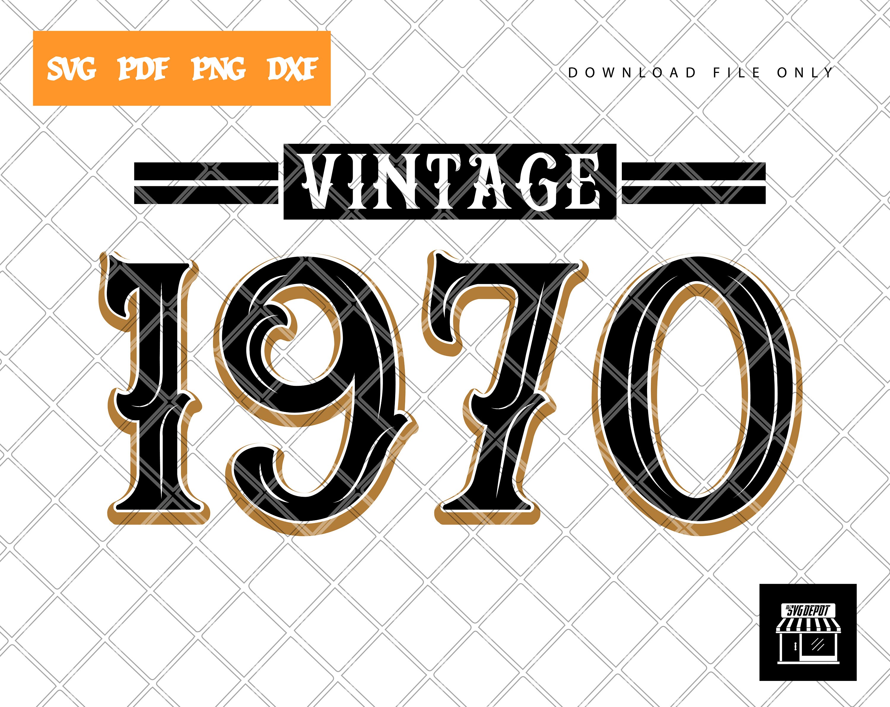 1970 Geburtstag SVG Vintage 1970 SVG Clipart Jubiläum Etsy