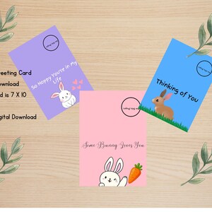 Bunny Rabbit Baby Bunny Greeting Card Printable Digital Download