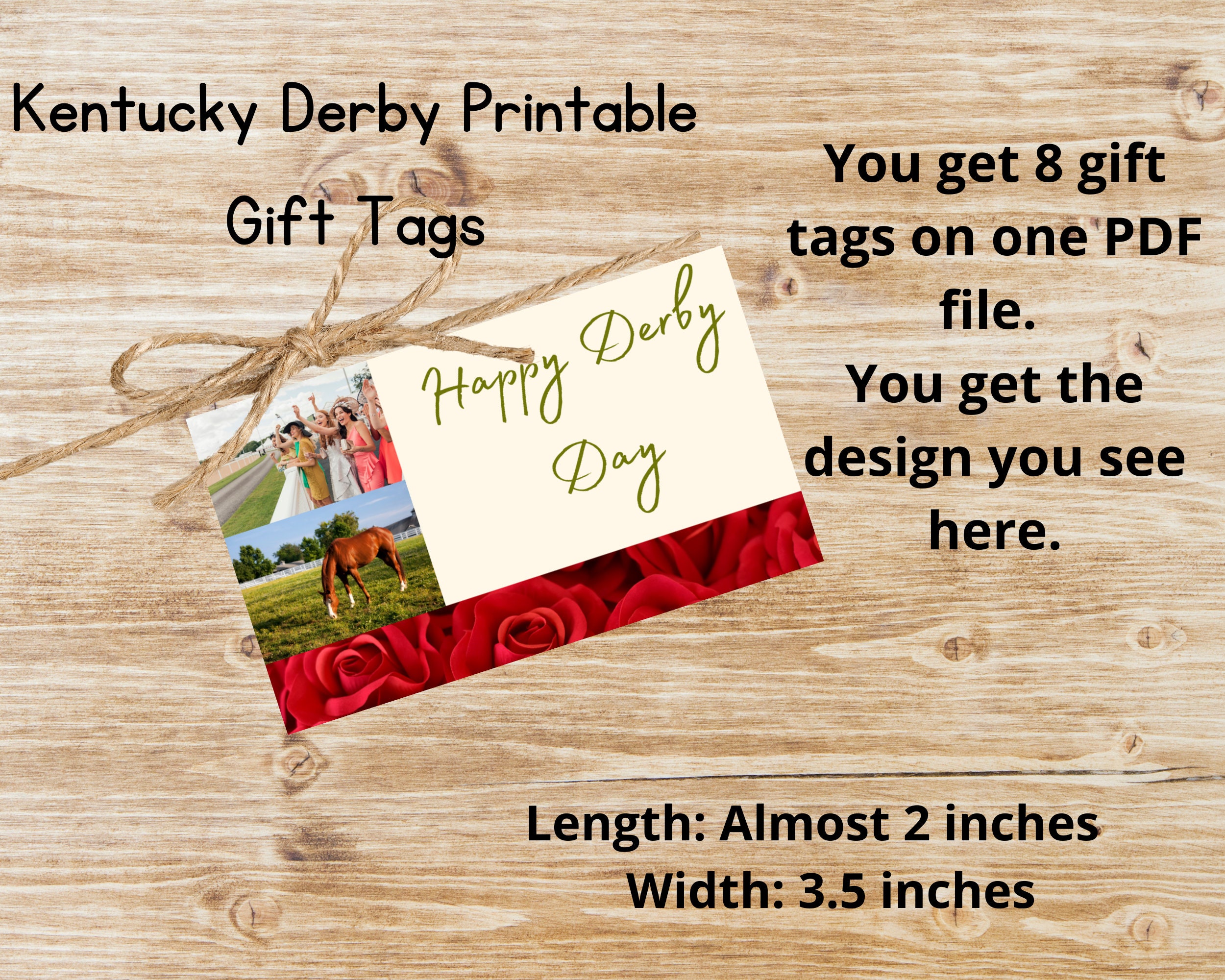 Kentucky Derby Printable Gift Tags, Derby Day Printable Gift Tags