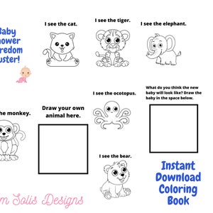 Baby Shower Printable Coloring Book, Baby Shower Activity Book for Kids, Baby Shower Coloring Book for Kids, Baby Shower Coloring Sheets